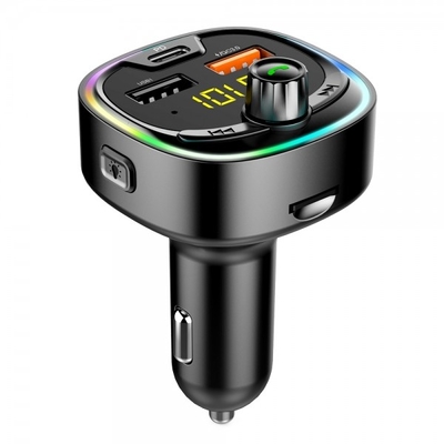 China BT08D Car FM Transmitter Car MP3 Player LED Colorful Light Multi-Function 3-Port Car Charger Fast Charge PD supplier